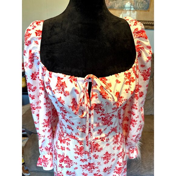 Floral Romantic Feminine Prairie Cottage Maxi Dress XL By Loness Festival Fairy - Picture 4 of 13